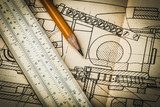 Eleganz technischer Entwürfe im Vintage-Stil