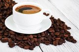 Espresso-Motiv in warmen Brauntönen