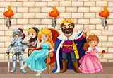 Familie im mittelalterlichen Schloss