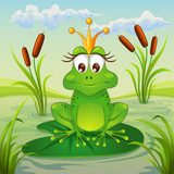 Froschkönigin im Teich