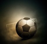 Kickender Schatten im retro Spielfeldlicht