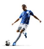 Kraftvoller Fußballspieler in Aktion