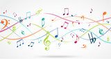 Lebendige Musiknotation in Farbe