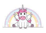Magische Ruhe mit Einhorn und Regenbogen