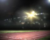 Nachtlaufbahn im Flutlichtglanz