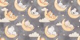 Nachtliche Tiermotive mit Mond und Wolken
