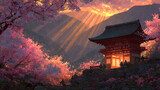 Romantische Abendstimmung am Tempel