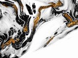 Schwarz-weiße Marmorierung mit Gold
