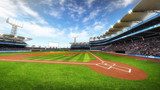 Sonnenbeschienenes Baseballstadion