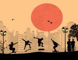 Urbaner Tanz im Abendrot