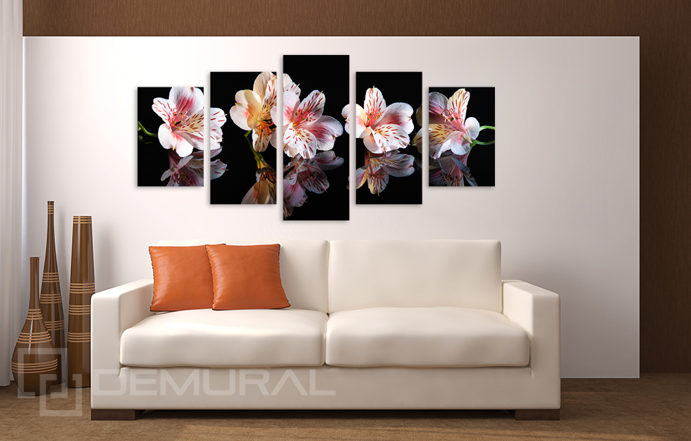 Wandbilder Blumen B5D106 Leinwand Bilder Schöne alstroemeria Foto Bild