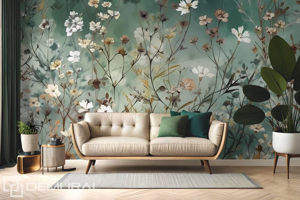 Entspannen Sie sich auf einer Frühlingswiese Fototapeten Blumen Fototapeten Demural
