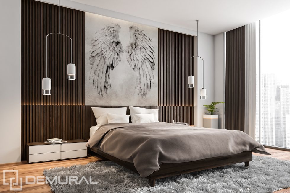 Flügel der Stille und Eleganz Fototapete für Schlafzimmer Fototapeten Demural