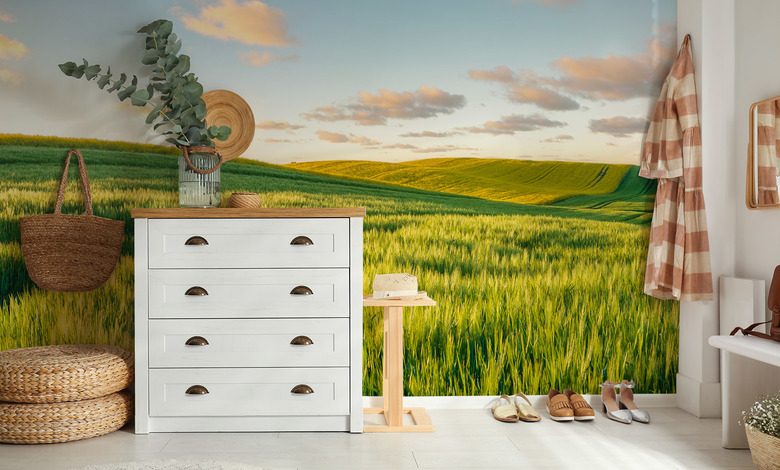 sonnige hugel im abendlicht fototapeten landschaften fototapeten demural