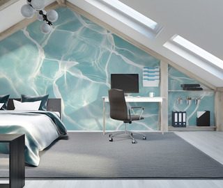 turkisfarbene wasseroberflache mit lichtreflexen fototapete fur schlafzimmer fototapeten demural