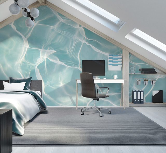 turkisfarbene wasseroberflache mit lichtreflexen fototapete fur schlafzimmer fototapeten demural