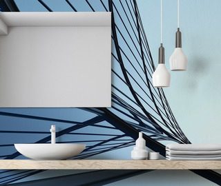 abstrakte architektonische linien in blautonen fototapeten fur badezimmer fototapeten demural