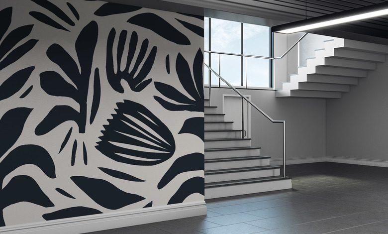 kontrastreiches pflanzenmuster in schwarz weiss fototapeten blumen fototapeten demural