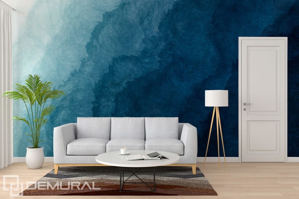 Abstrakte Struktur in tiefen Marineblautönen Fototapete fürs Wohnzimmer Fototapeten Demural