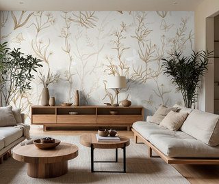 goldene wiesenpflanzen auf hellem hintergrund fototapete furs wohnzimmer fototapeten demural