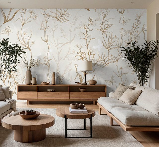 goldene wiesenpflanzen auf hellem hintergrund fototapete furs wohnzimmer fototapeten demural