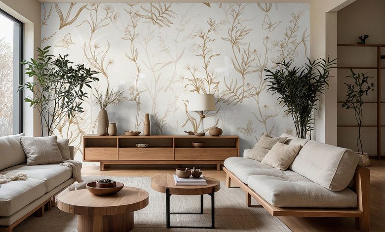 goldene wiesenpflanzen auf hellem hintergrund fototapete furs wohnzimmer fototapeten demural