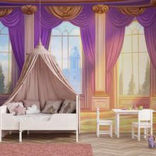 Marchenhafter-prinzessinnensaal-im-abendlicht-fototapete-fur-kinderzimmer-fototapeten-demural