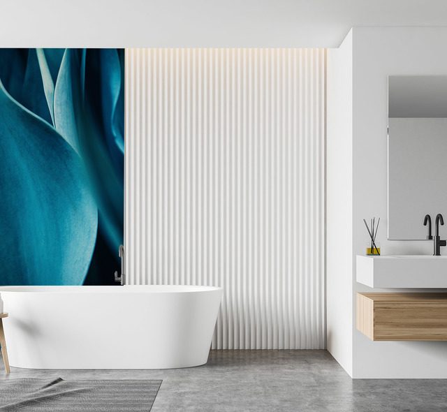 turkise eleganz floraler blutenblatter fototapeten fur badezimmer fototapeten demural
