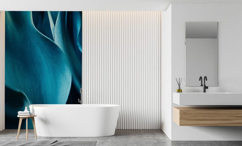 turkise eleganz floraler blutenblatter fototapeten fur badezimmer fototapeten demural
