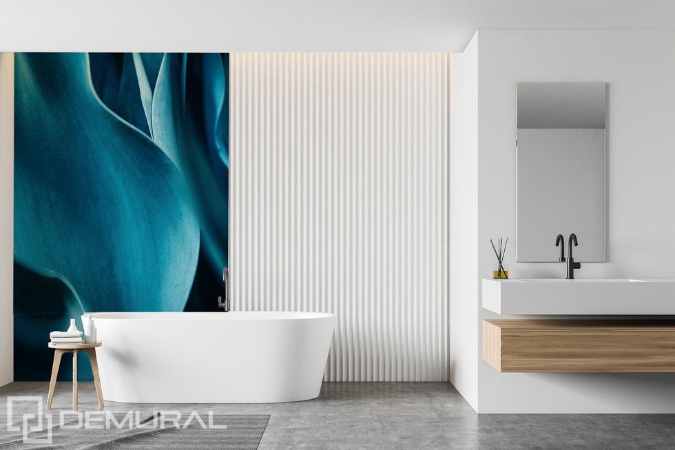 Türkise Eleganz floraler Blütenblätter Fototapeten für Badezimmer Fototapeten Demural