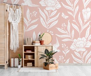 zarte bluten im dezenten boho stil fototapete furs wohnzimmer fototapeten demural