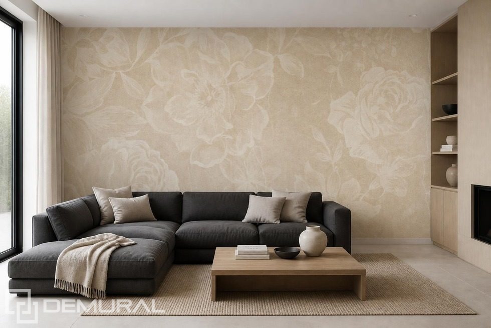 Weiches Licht auf zartem Blumenmotiv Fototapete fürs Wohnzimmer Fototapeten Demural