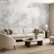 Gedampfte-grautone-in-zarter-waldpanorama-fototapete-furs-wohnzimmer-fototapeten-demural