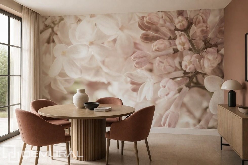 Zarte Harmonie von Rosa und Creme Fototapeten Blumen Fototapeten Demural