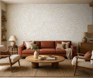 stilvolle fototapete mit zartem blattmotiv fototapete furs wohnzimmer fototapeten demural