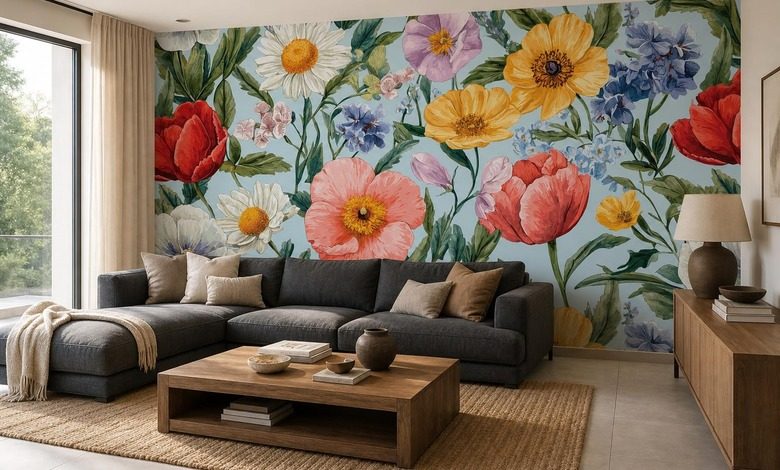kunstlerische dekoration im dekorativen stil fototapete furs wohnzimmer fototapeten demural