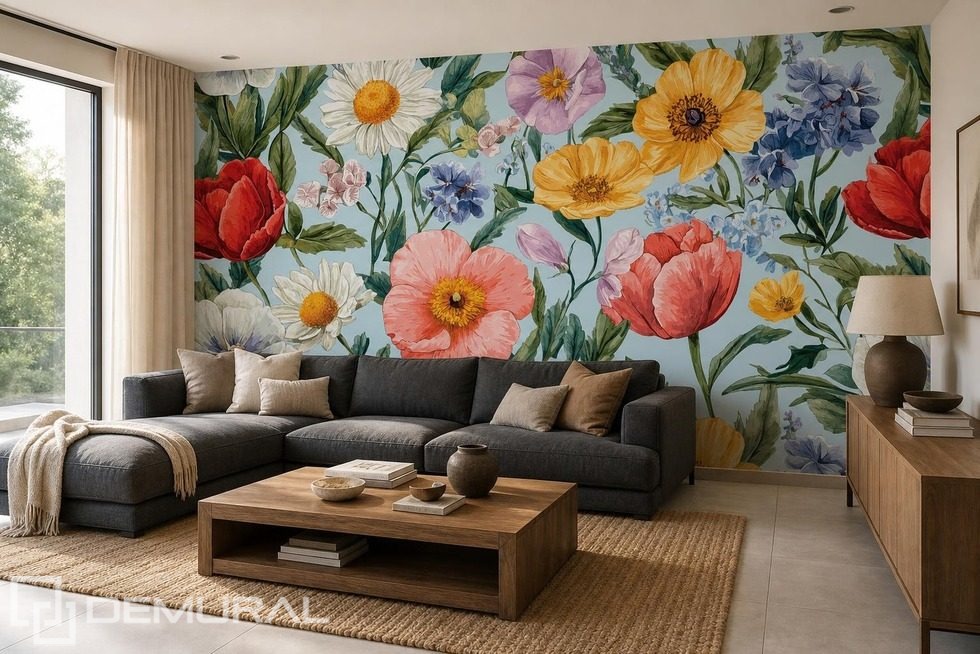 Künstlerische Dekoration im dekorativen Stil Fototapete fürs Wohnzimmer Fototapeten Demural