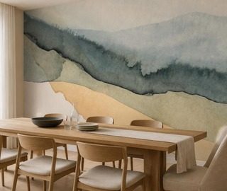 pastellfarbene landschaftsschichten im aquarellstil fototapeten abstrakte fototapeten demural