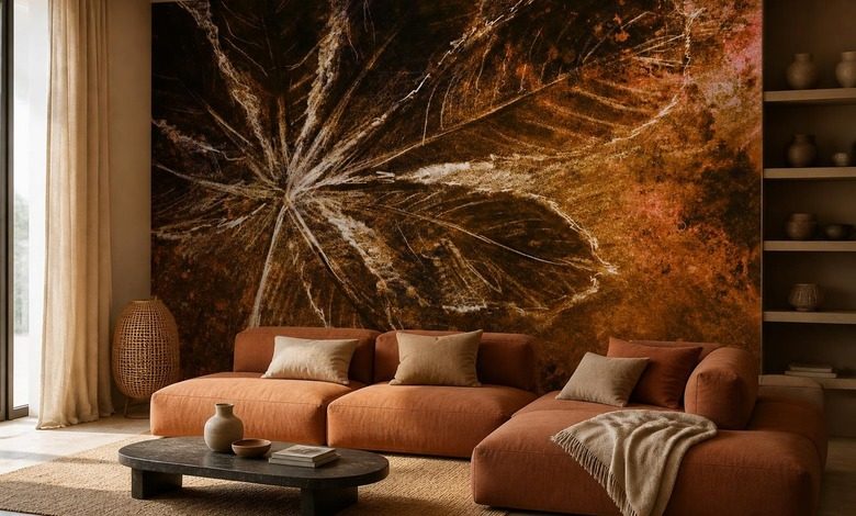 kontrast von warmen brauntonen und hellen akzenten fototapete furs wohnzimmer fototapeten demural