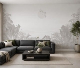 feinfuhliges spiel mit pflanzlichen formen und licht fototapete furs wohnzimmer fototapeten demural