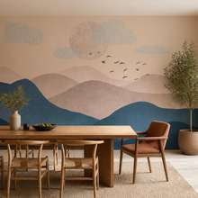 Kontrastreiche-blautone-und-beige-in-einer-berglandschaft-fototapeten-gebirge-fototapeten-demural
