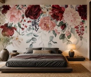 weiches licht auf floralem motiv fototapete fur schlafzimmer fototapeten demural