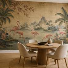 Rhythmische-anordnung-des-flamingo-motivs-fototapeten-orientalische-fototapeten-demural