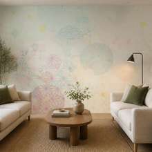 Stilvolles-spiel-pastellfarbener-geometrischer-formen-fototapete-furs-wohnzimmer-fototapeten-demural