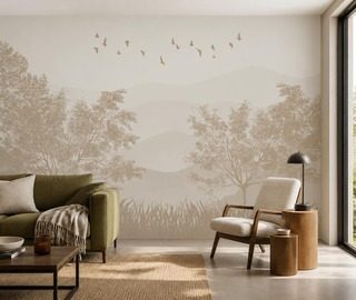 harmonie des rhythmus von baumen und raum an der wand fototapete furs wohnzimmer fototapeten demural