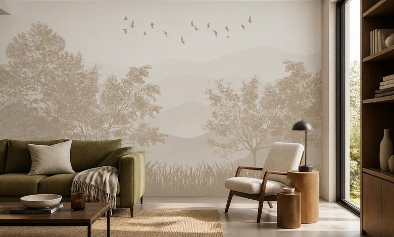 harmonie des rhythmus von baumen und raum an der wand fototapete furs wohnzimmer fototapeten demural