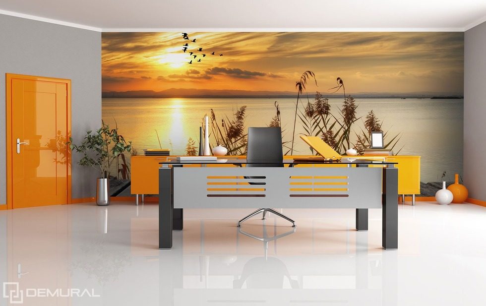 Seefantasie der untergehenden Sonne   Fototapete fürs Büro Fototapeten Demural