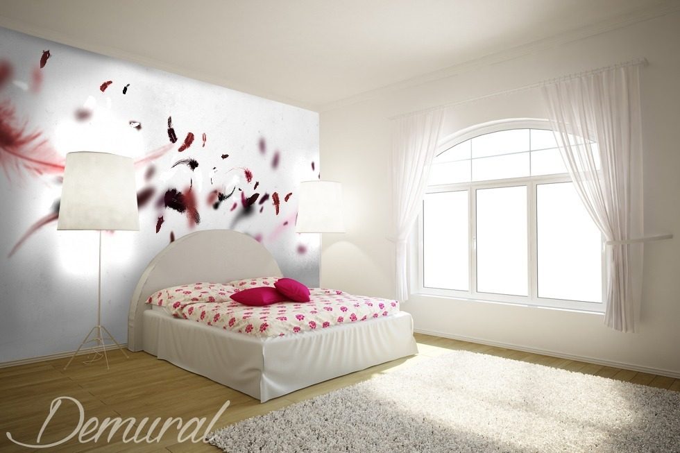 Eine rosa Bettdecke Fototapete für Schlafzimmer Fototapeten Demural